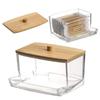 1 Piece Acrylic Storage Box Cotton Swab Makeup Box Transparent Cotton Swab Storage Box Makeup Storage Box Bathroom Bedroom Stora