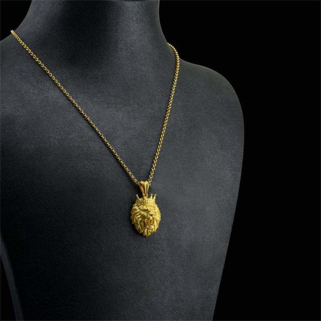 Мужское ожерелье в стиле хип-хоп-панк с подвеской в виде головы льва, ювелирное украшение в виде статуи животного, подарок на годовщину, модный аксессуар в стиле животных