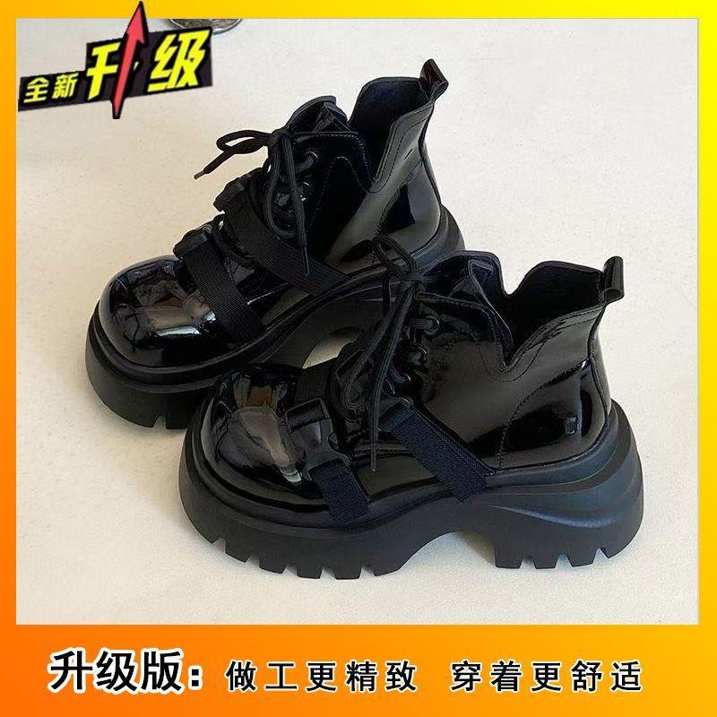 Женские короткие ботинки в британском стиле с круглым носком, новая модная модель осень-зима 2025, на толстой подошве, удобные повседневные ботинки Мартин для женщин