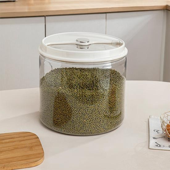 Ведро для риса Прозрачная визуальная панель Большая вместимость Герметичный Защищенный от влаги Пластиковый контейнер для хранения пищевых продуктов