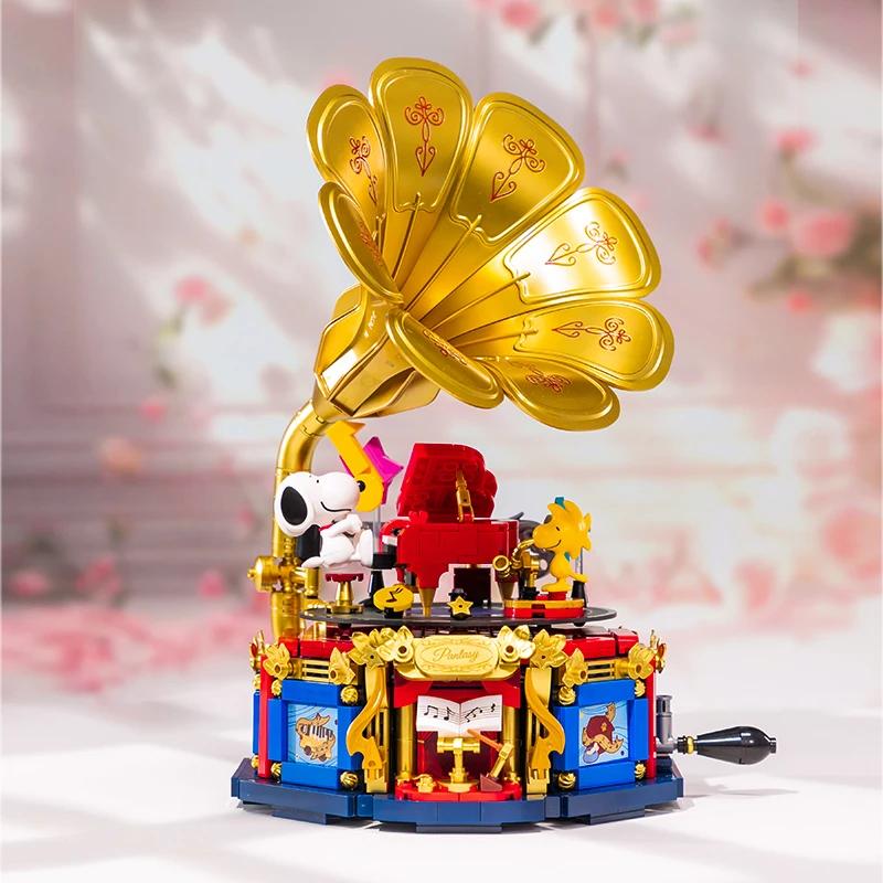 Pantasy Snoopy Full Range Of Building Block Carriers Phonographs Typewriters Assembly Models Puzzle Toys Collectibles Gifts