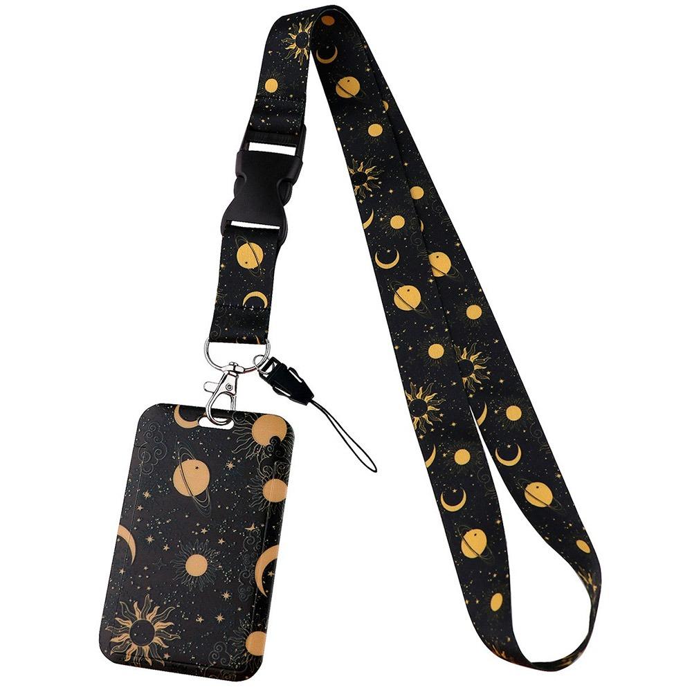 Lanyard ID Card Holder Sun Moon Bus Card Cover Case Cartoon Name Card Holder