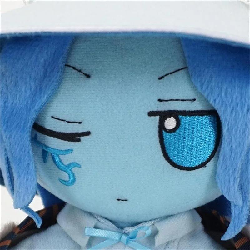 20cm Cute Blue Witch Plush Toy Soft Stuffed Doll with Removable Hat Cloak Birthday Christmas Gift for Kids Fans