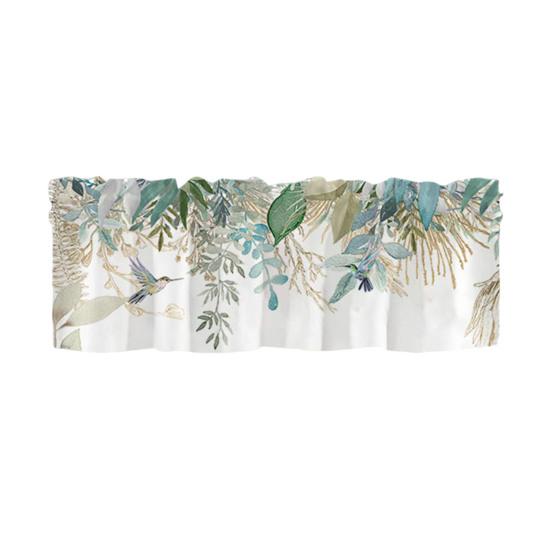 Весенняя Цветочная Занавеска-Ламбрекен Листья Цветы Оконный Ламбрекен Короткая Кухонная Занавеска-Ламбрекен с Карманчиком для Штанги для Ванной Комнаты Столовой