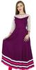 Women Anarkali Kurta Kurti Purple Sheer Lace Sleeve Indian Ethnic