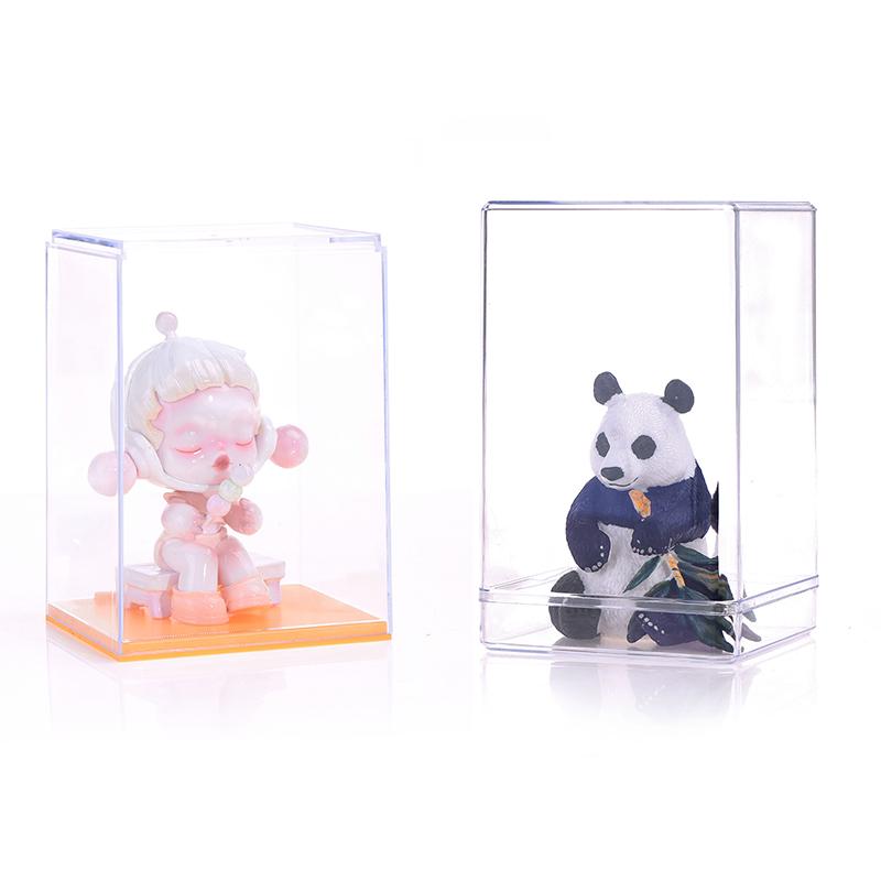Ящик для хранения Настольная коробка для кукол Одиночная пылезащитная прозрачная стойка для выставки товаров