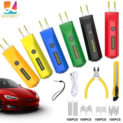 Перезаряжаемый пластиковый сварочный аппарат, зарядка USB-C 100 Вт и работающий от аккумулятора горячий степлер, набор для ремонта пластика, с 400 скобами, ремонт бампера