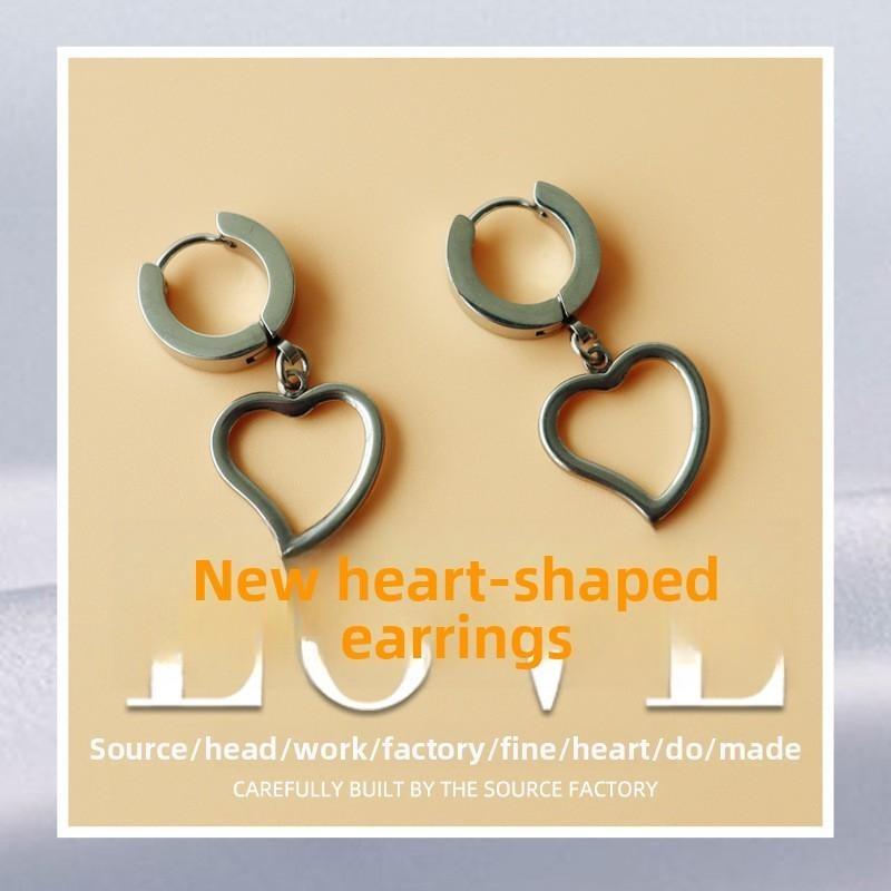Персонализированные хип-хоп уличные парные серьги-подвески в форме сердца