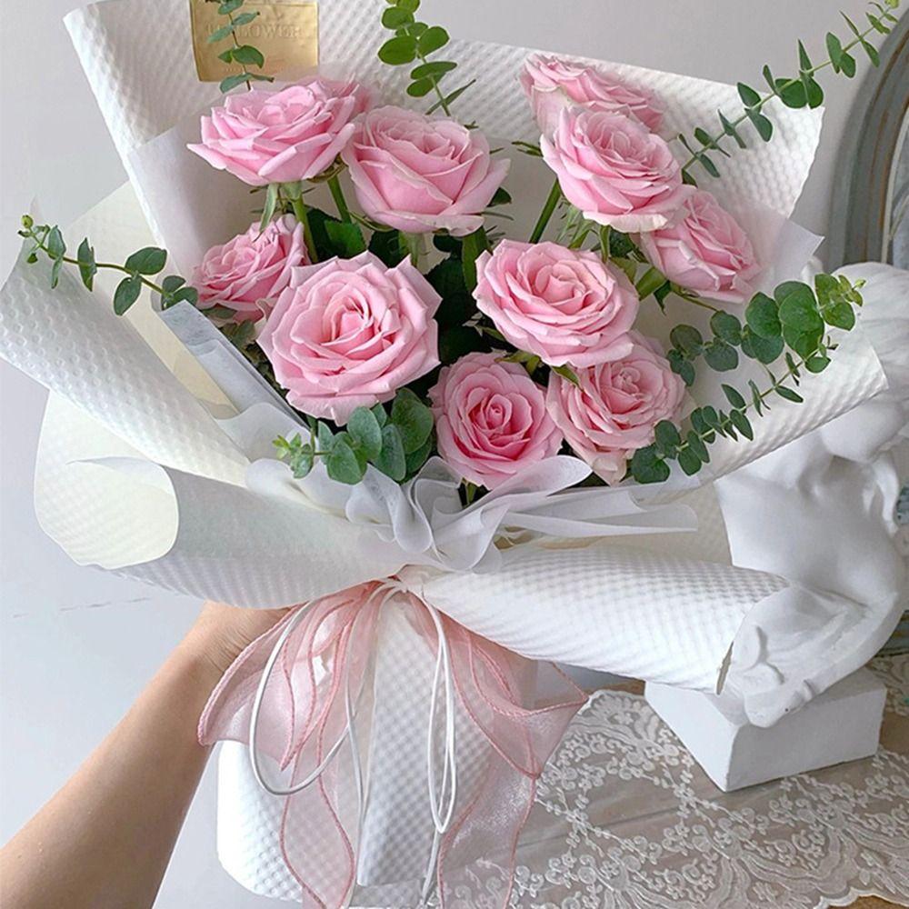 40mm 10 Yards Roll of Satin Ribbon Flower Bouquet Wrapping Organza Ribbon Korean Ribbons