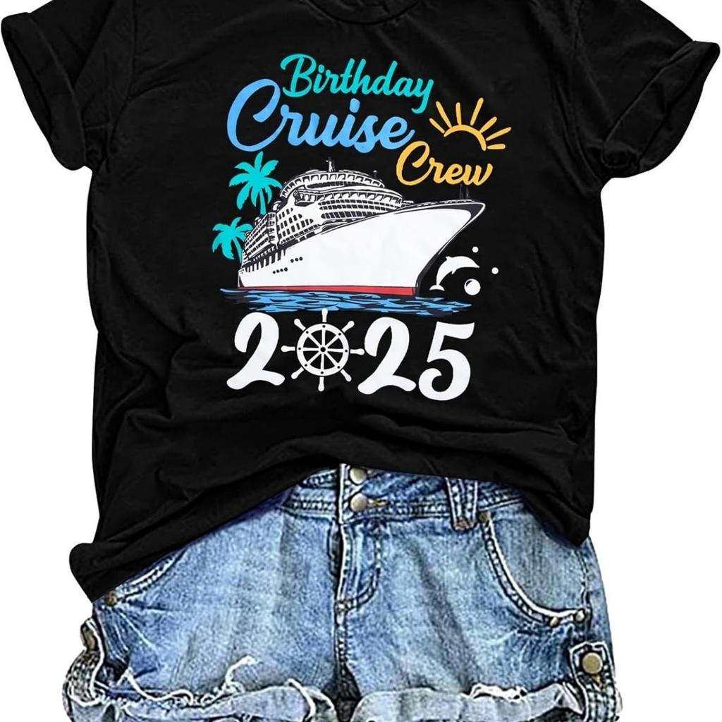 Birthday Cruise Shirt 2025 Women Cruise Shirts Funny Cruise Tshirt It’s My Birthday Shirts Party Gift Top