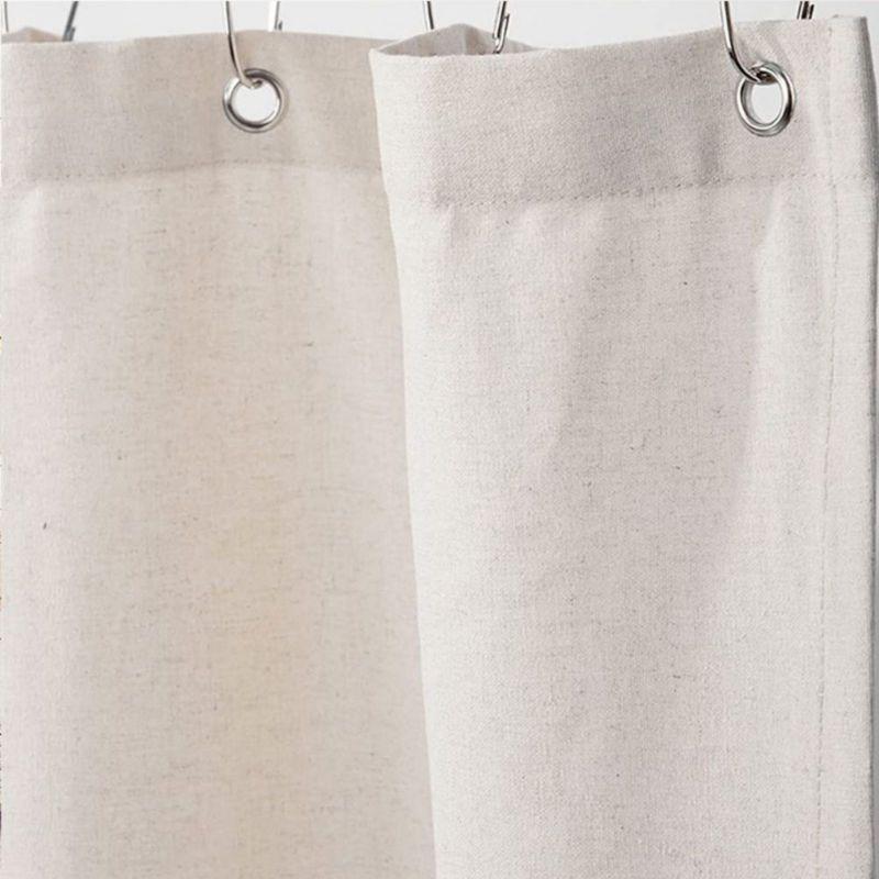 Черные linen шторы для ванной с крючками