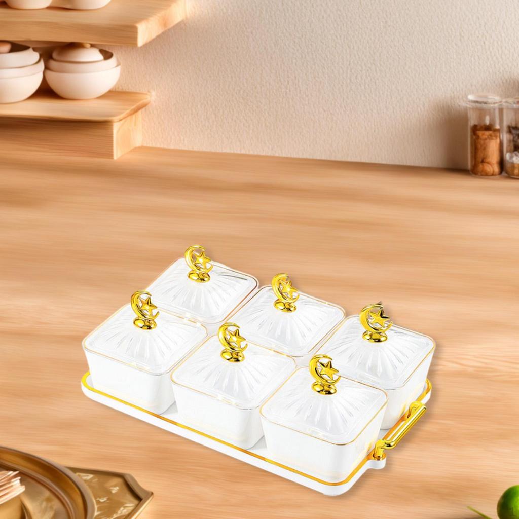 Разделенная сервировочная миска, тарелка для закусок, многофункциональная миска для конфет и орехов с крышкой, поднос для сухофруктов