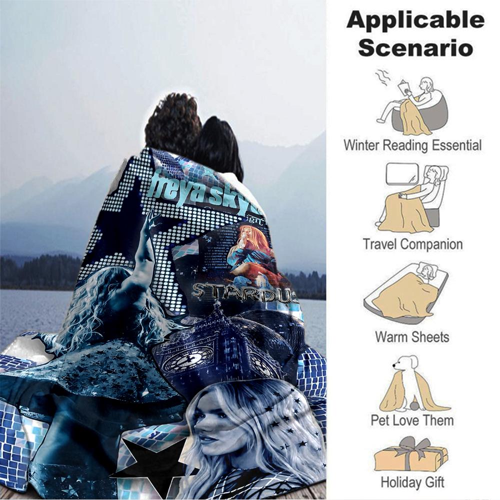 1Pc Starry Night Fashion Show Blanket Soft Throw Blanket For Home Bedroom Bed Sofa Travel Office Solid Christmas Blanket