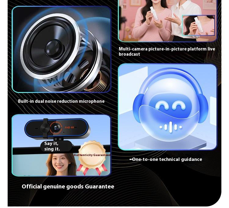 USB-камера 4K Ultra HD: Без драйверов, Plug & Play для домашнего офиса, стриминга, записи и фотографии