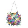 Dragonfly Pendant Special Shapes Faux Diamond Painting Kit Flower Dragonfly Patterned Hanging Ornament DIY Rhinestone Art Set for Home Decor