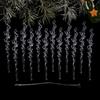 Twisted Water Drop Design Christmas Tree Pendants Acrylic Snowflake Ornaments Set  Home Decoration