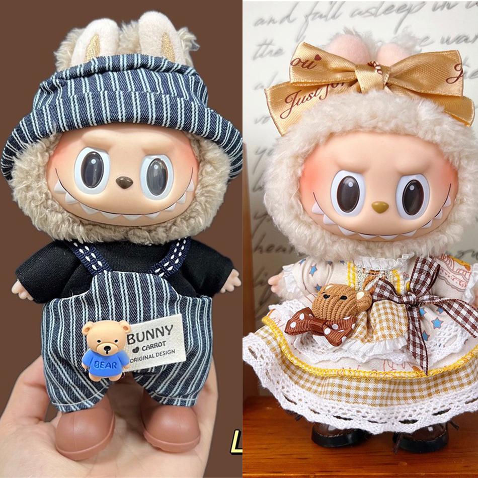 (Только одежда) Аксессуары для одежды Labubu Шляпа V1 V2 V3 Аксессуары для плюшевой куклы Labubu Комплект сменной одежды Сладкие аксессуары