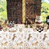 APOWBLS Western Cowboy Party Decorations Tablecloth - Disposable Wild West Cowboy Birthday Party Supplies Table Cover, Western Rodeo Cowboy Birthday