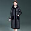 New Fashion Pu Leather Jacket Women Winter Sheep Shear Leather Fur Together Hooded Coat Wear Both Sides Sheepskin Coats
