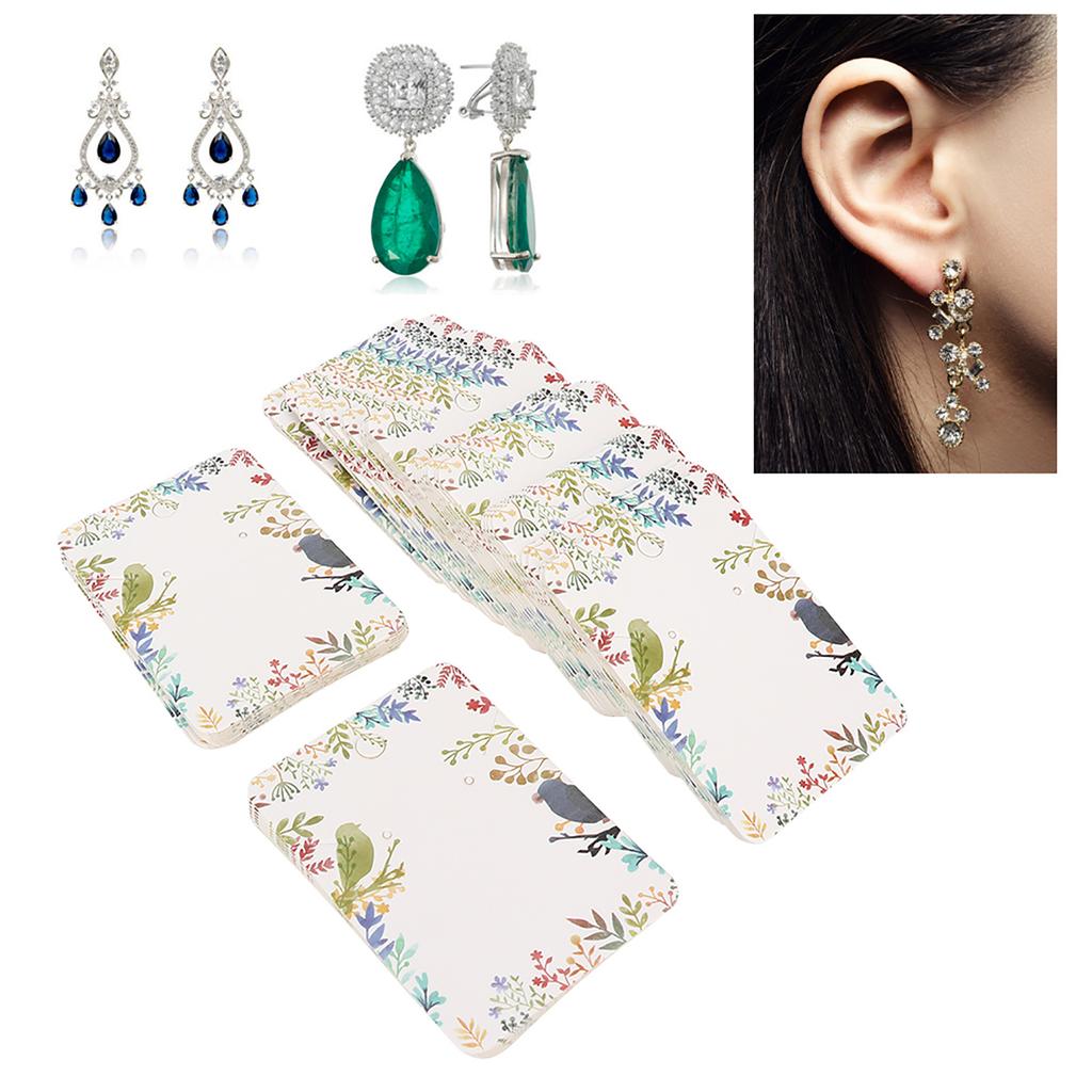 100Pcs Ear Stud Earring Display Storage Paper Jewelry Necklace Cards Hairpin Storage Card