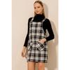 Women's Tweed Plaid Patterned Winter Strappy Dress
