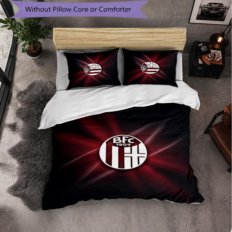 Bologna FC Themed Bedding 3Pcs Duvet Cover Set Decorative Bed Linen For Teen Room Home Decoration