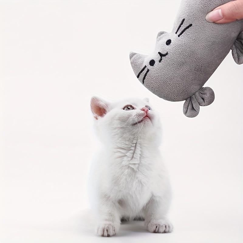 Мягкая и прочная плюшевая игрушка с мультяшным котом для игр и взаимодействия домашних животных