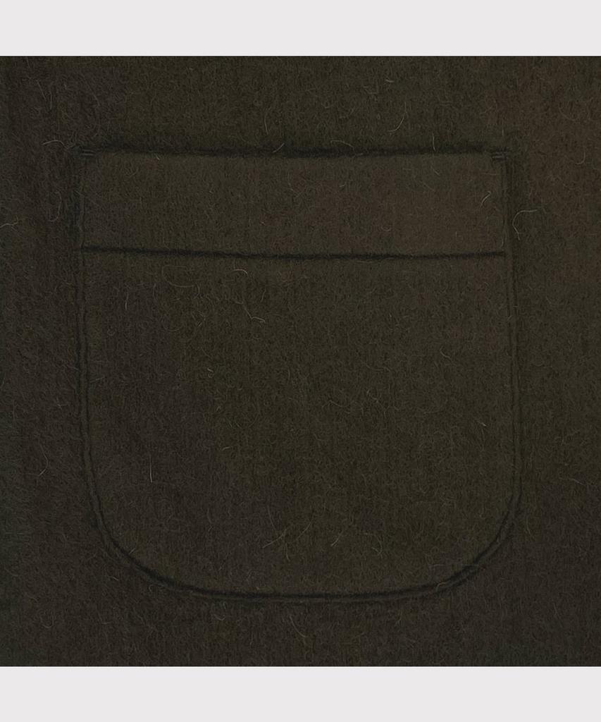 Minus Cut Off 1B Cardigan(Needle Shaggy Mohair) - Olive