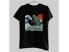 Catzilla T-Shirt Japanese Wave Cat Kaiju Graphic Tee 100% Cotton Vintage Ukiyo