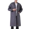 Men Long Coat Non Pilling Full Sleeve Solid Color Loose Single-breasted Pockets Thickened Dustproof Doctor Food Laboratory Beauty Salon Workwear Coat