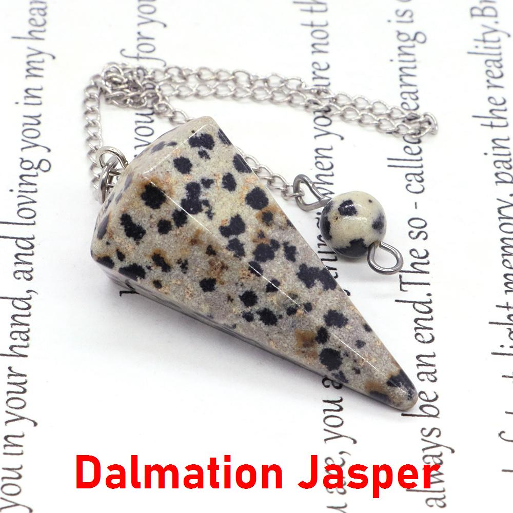 Natural Stone Reiki Healing Pendulum,For Dowsing Spiritual Divination Cone Crystal Quartz Pendulos Small Size Necklace Jewelry