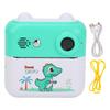 Print Camera Cute Green 24 MP Pixels 1080P Video Thermal Printing Digital Camera Toy with Music
