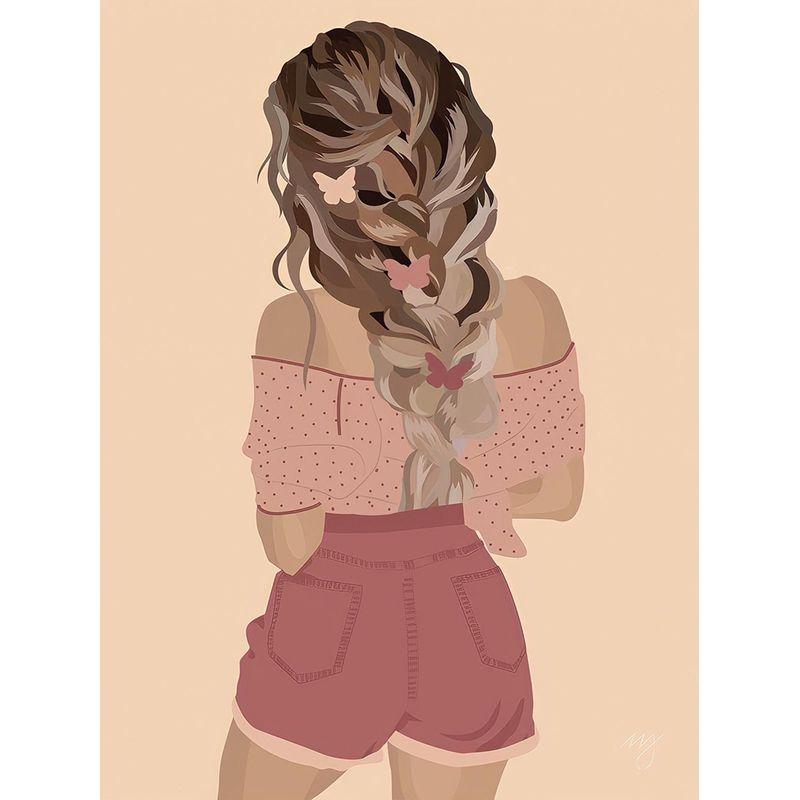 Алмазная вышивка 5d Простая модная алмазная живопись для девочек Мозаичная фигурка вышивка крестом Diy Ремесла Украшение дома 40*5