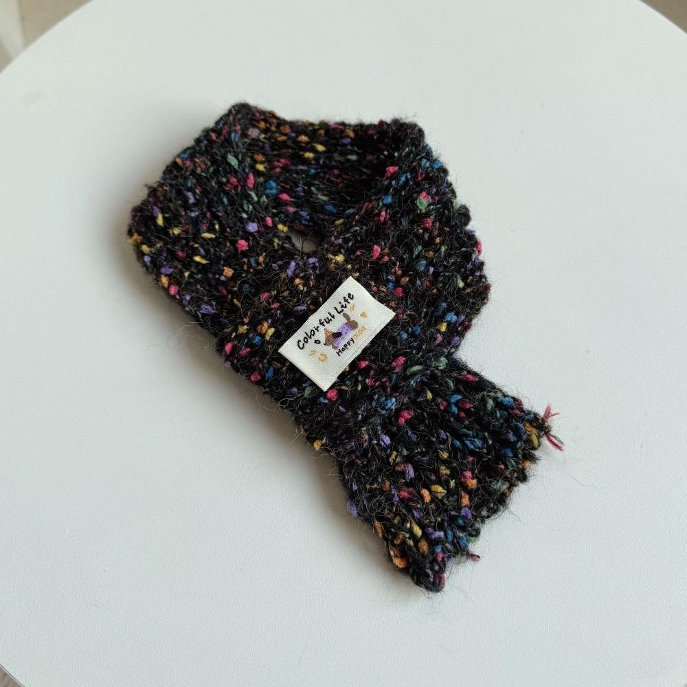 Warm Pet Neck Warmer Rainbow Cat Winter Scarf Cozy Small Dog Accessories for Puppy Kitten