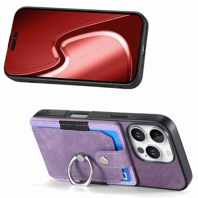 Кольцо-кошелек с держателем для карт, кожаный чехол-подставка для iPhone 16 15 Pro Max Plus SE 2025