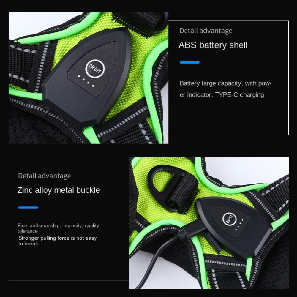 Light Up LED Dog Harness Adjustable Dog Glow Vest Practical Luminous Pet Chest Strap Cats Pet