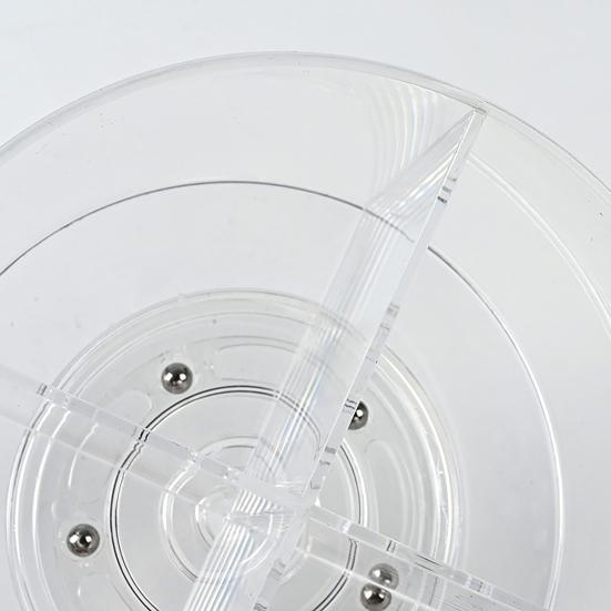 360 Degree Rotating Pen Holder Transparent Desk Pencil Organizer with 4 Compartments Acrylic Marker Caddy for Office Home School Supplies