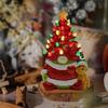 Lighted Christmas Gnome Tree Small Resin Faceless Old Man Christmas Tree Decoration for Holiday Home Office Room Tabletop Fireplace Decor