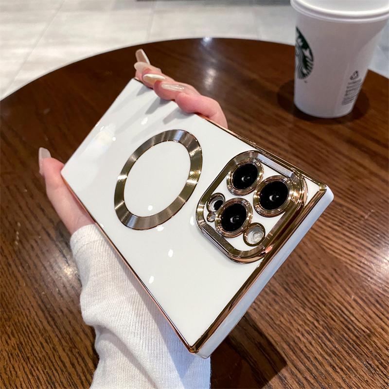 Luxury Magsafe Magnetic Plating Phone Case For iPhone 16 Pro Max 1514 13 12 11 Plus Wireless Charging Soft Shockproof Cover