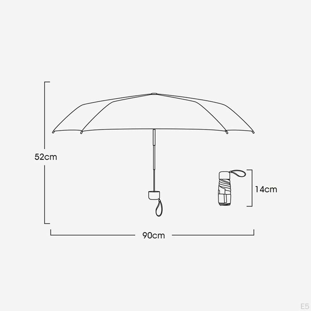 Зонт с футляром Компактный дизайн Идеально подходит для путешествий Легкий портативный зонтик от солнца на открытом воздухе и дождя