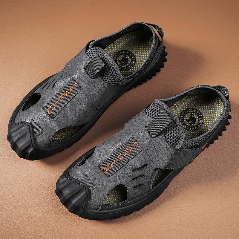 Summer Outdoor Casual Sports Sandals Men Black Gray Khaki Perforated Shoes Beach Sandalias Male Breathable Design Water Sneakers