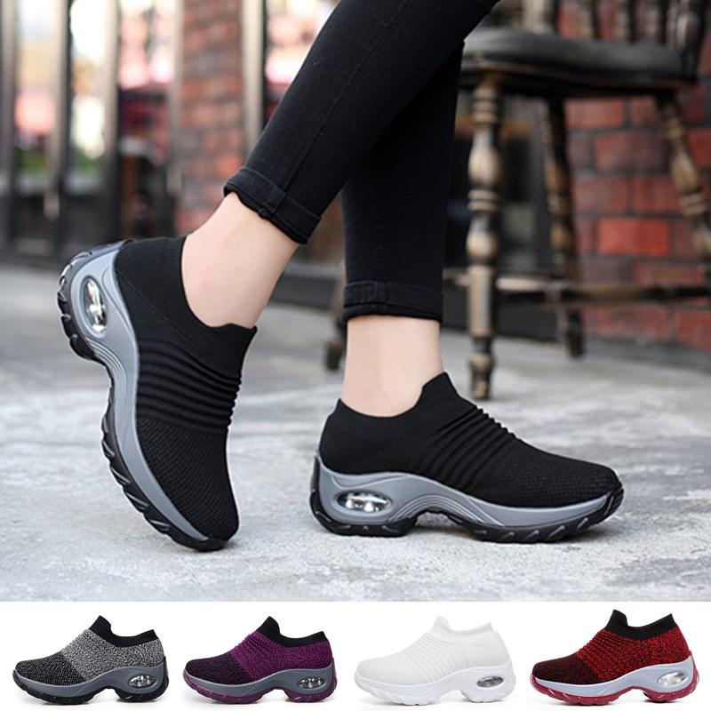 Fashion Women Casual Sneakers Mesh Platform Slip-on Air Cushion Sport Shake Shoes