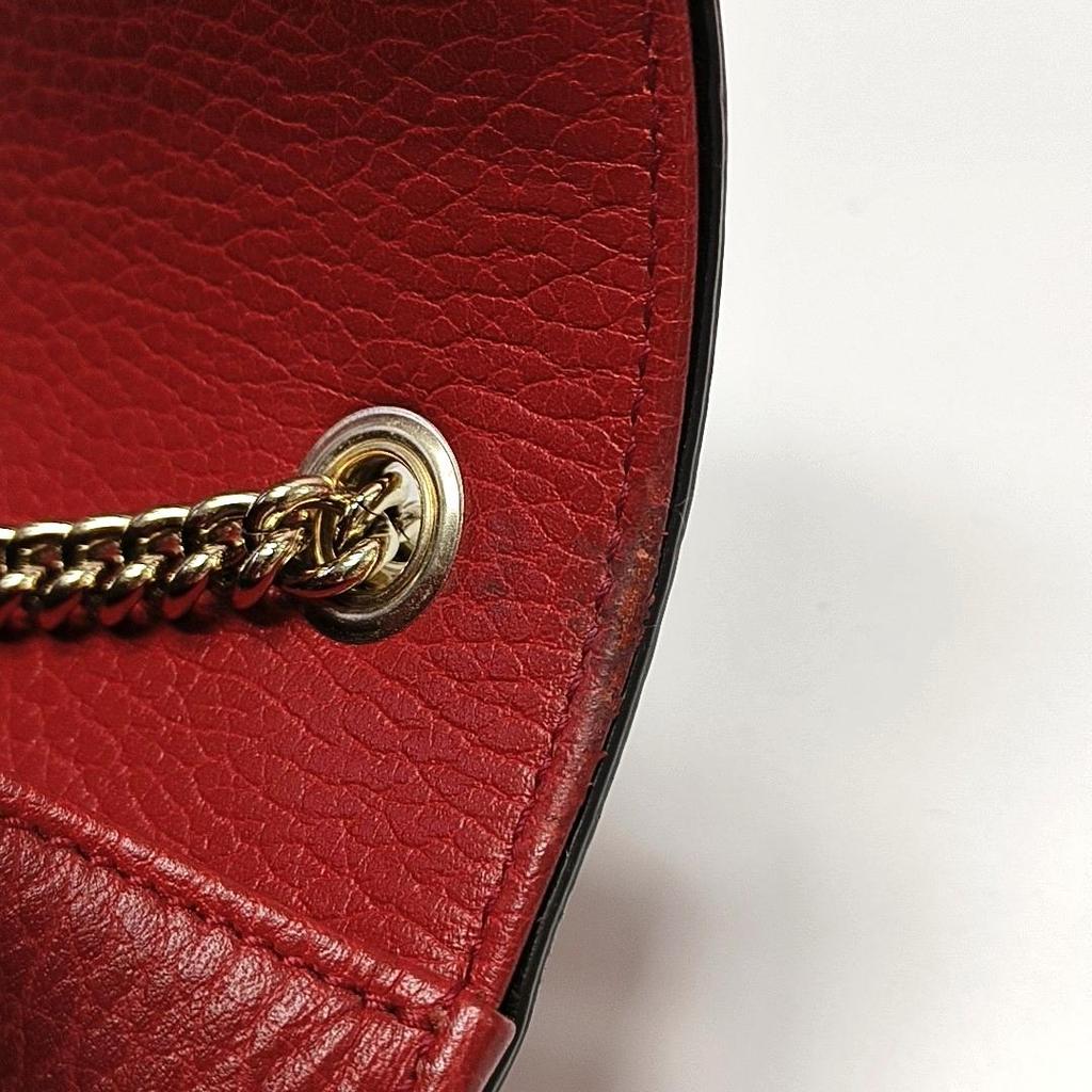 [Pre-Owned] Gold Double G Chain Shoulder Strap Crossbody Accordion Bag - Very Good #TO5XRX