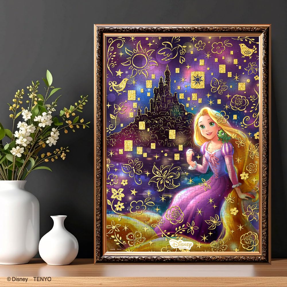 Tenyo in Gilding Style Jigsaw Puzzle Includes and service (Made Japan) 500-piece - Disney's "Prayer Light" (Tangled) (35x49cm) D-500-693 - glue,