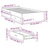 VidaXL Bed Frames and Drawers, Slatted Bed Base, Adult Bed, Single Bedroom Bed Interior, Smoked Oak 90x190 3280437