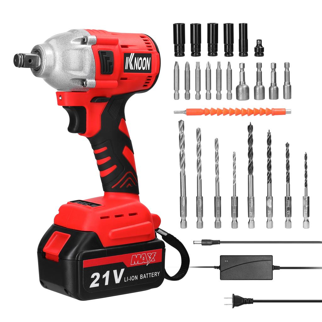 Household 2in1 21V Electric Drill Electric Wrench Set Rotation Ways Adjustment High Torque Power
