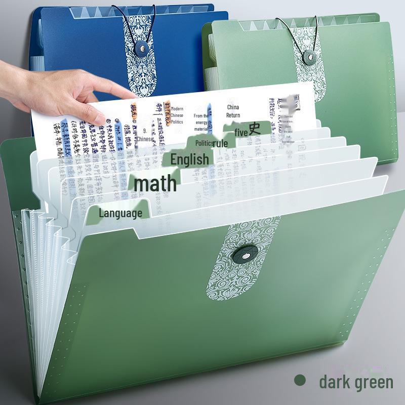 Симпатичная прозрачная папка-гармошка с 12 отделениями для документов формата А4 и студенческих работ