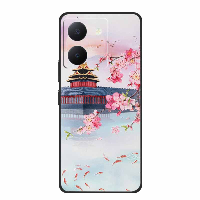3D Emboss Case For Vivo Y27s Phone Case Relief Black Silicone Soft Back Cover Coque Funda For Vivo Y27s Case Y 27 s Capas 6.64"