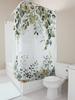 Элегантная зеленая шторка для душа с листьями и бабочками для украшения ванной комнаты - Водонепроницаемый и прочный дизайн для стильного обновления дома