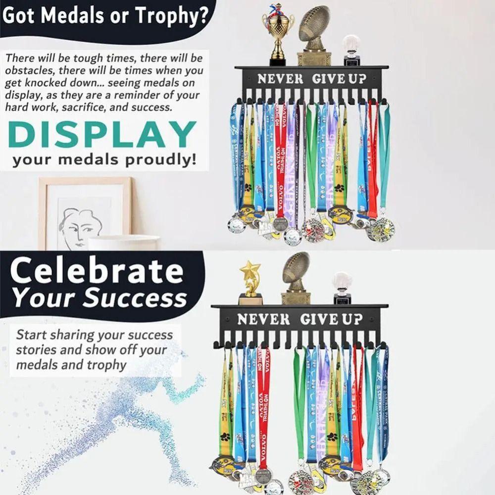 Large Capacity Medal Hanger Holder Wall Mounted Ribbons Medal Display  Home Decor